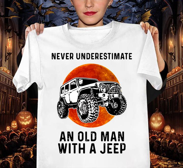 Never Underestimate An Old Man With A Jeep Vintage t-shirt woman shirt