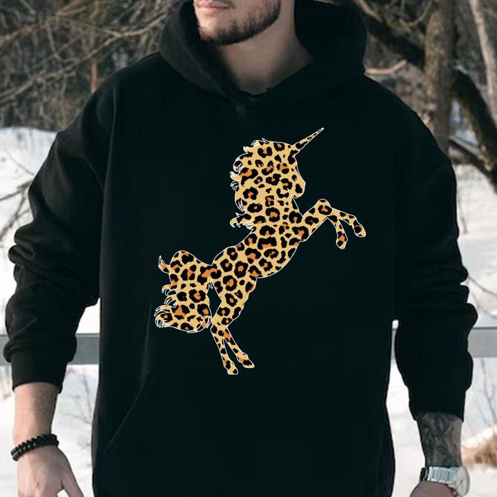 Unicorn leopard t-shirt hoodie