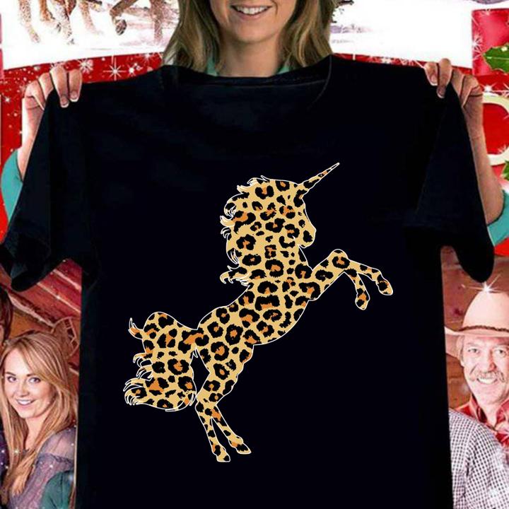 Unicorn leopard t-shirt woman shirt