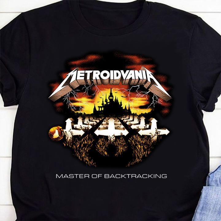 Metallica Metroidvania Master Of Back Tracking t-shirt shirt