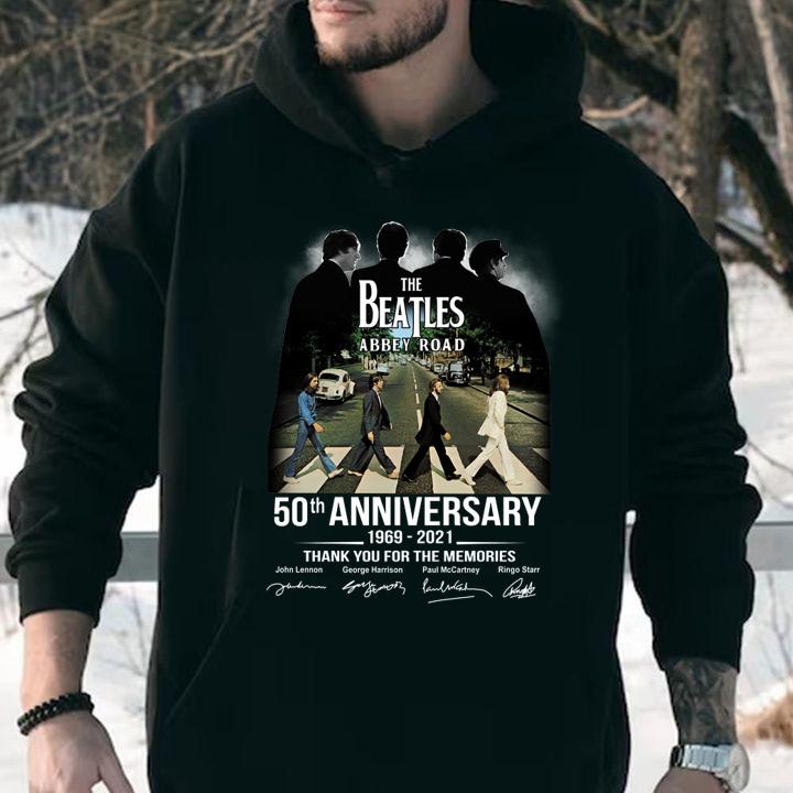 The Beatles Abbey Road 50th Anniversary 1969-2021 Signatures Thank You For The Memories t-shirt hoodie