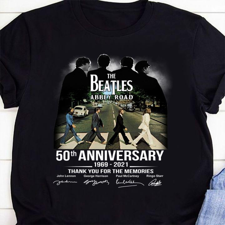 The Beatles Abbey Road 50th Anniversary 1969-2021 Signatures Thank You For The Memories t-shirt shirt