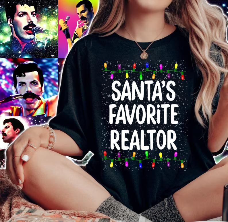 Awesome Santa's Favorite Realtor Christmas Estate Agent Broker Gift t-shirt woman shirt