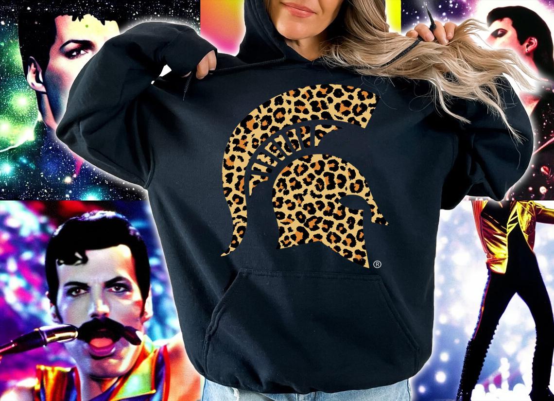 Leopard Print Michigan State University t-shirt hoodie