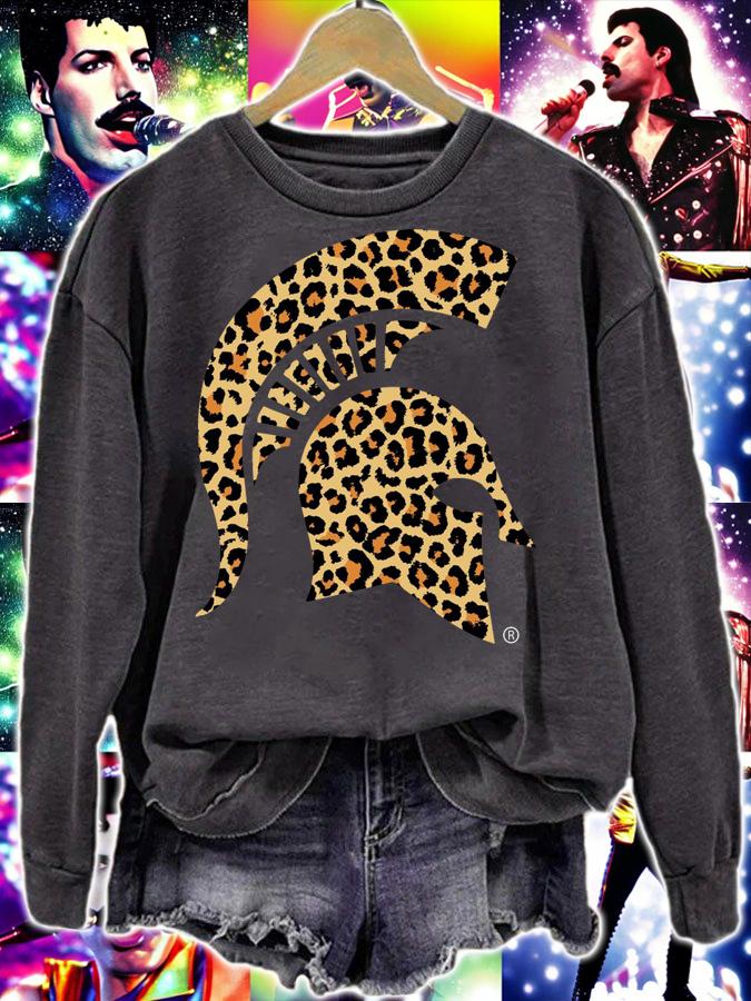Leopard Print Michigan State University t-shirt sweatshirt