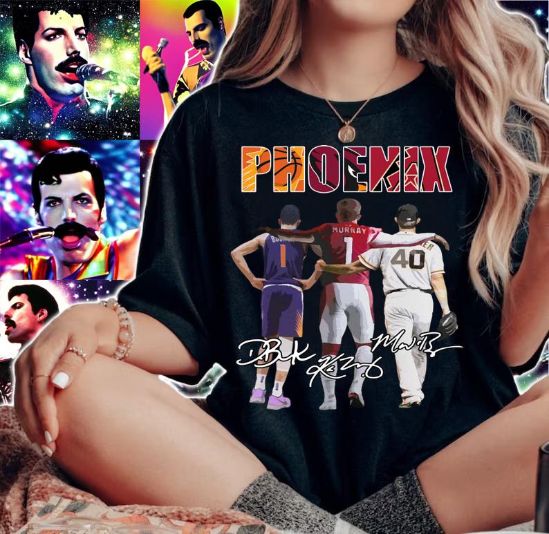 Phoenix Sports Teams Phoenix Suns Arizona Cardinals Arizona Diamondbacks Signatures t-shirt woman shirt
