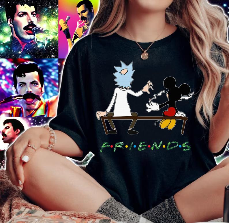 Awesome Rick And Mickey Mouse Friends Weed t-shirt woman shirt