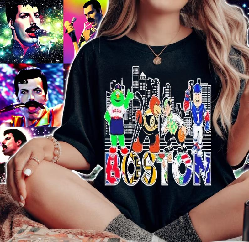 Boston sport mascots shirt t-shirt woman shirt