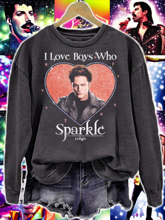 Edward Cullen Twilight I love boys who sparkle shirt t-shirt sweatshirt