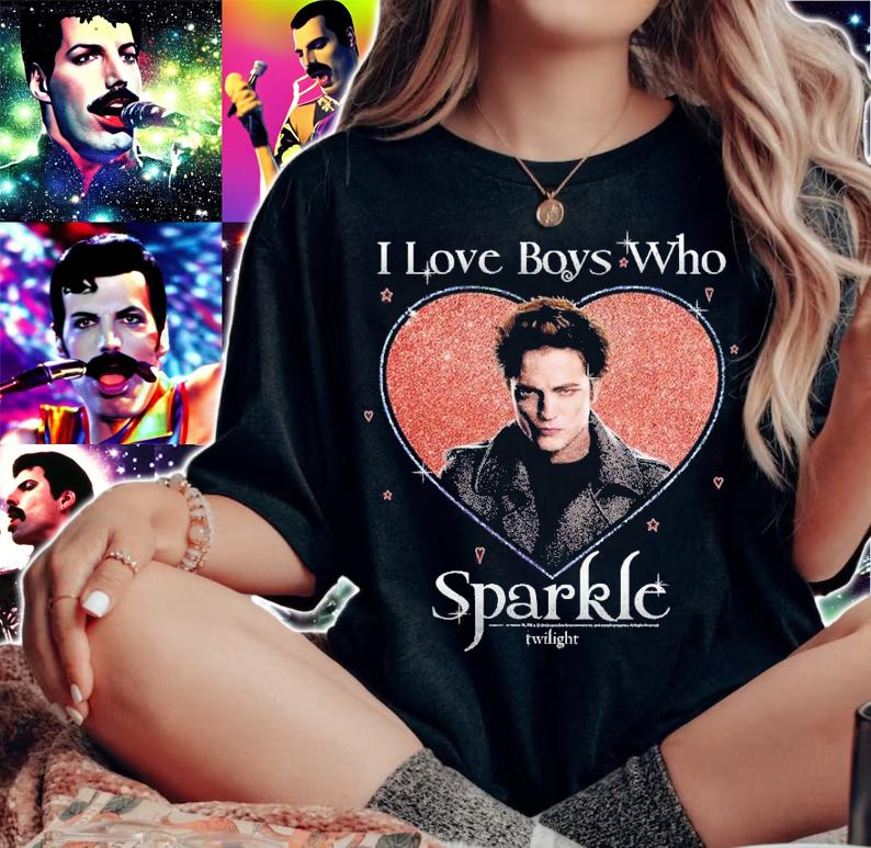 Edward Cullen Twilight I love boys who sparkle shirt t-shirt woman shirt