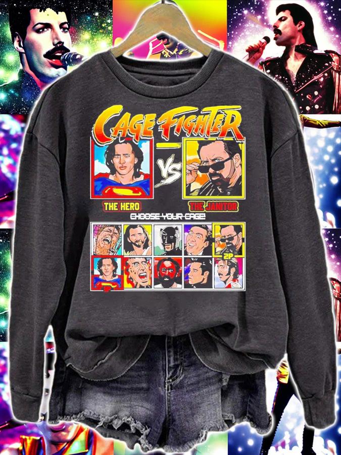 Nicolas Cage Fighter the hero vs the janitor shirt t-shirt sweatshirt