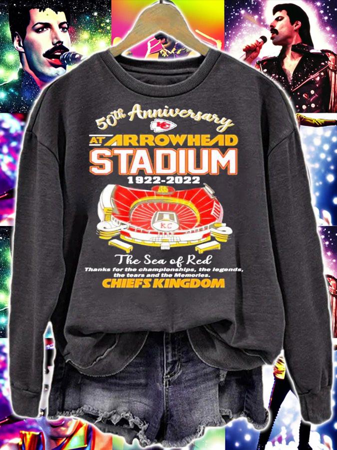 50th anniversary at Arrowhead Stadium 1922 2022 The Sea of Red Chiefs Kingdom shirt t-shirt sweatshirt