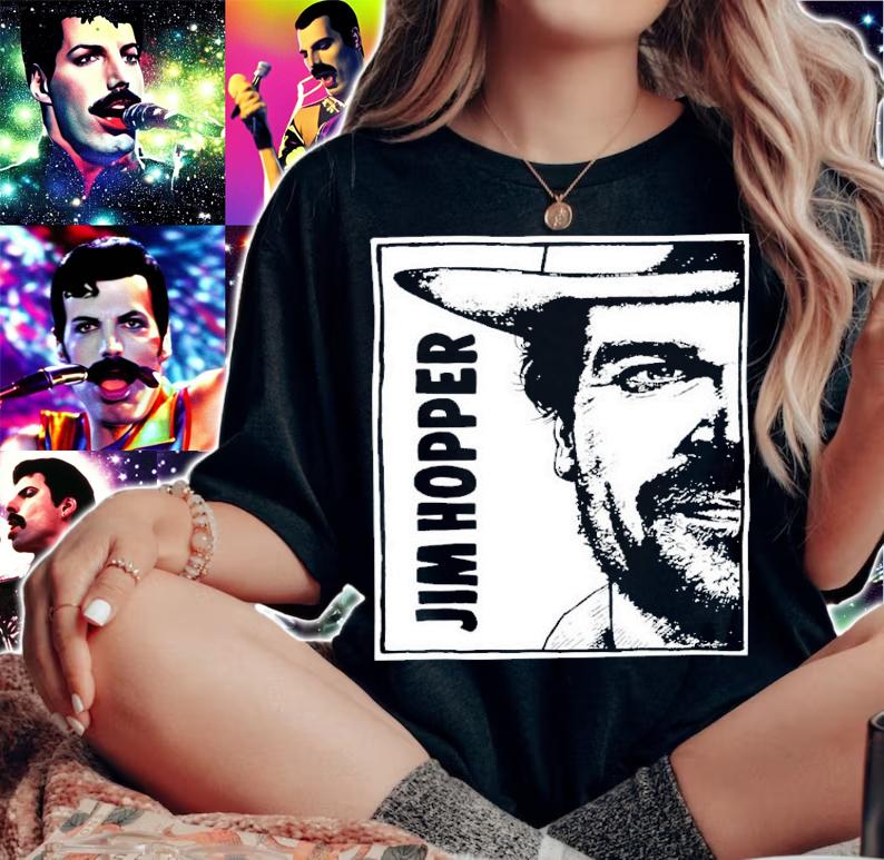 Portrait Jim Hopper Stranger Things T-Shirt t-shirt woman shirt