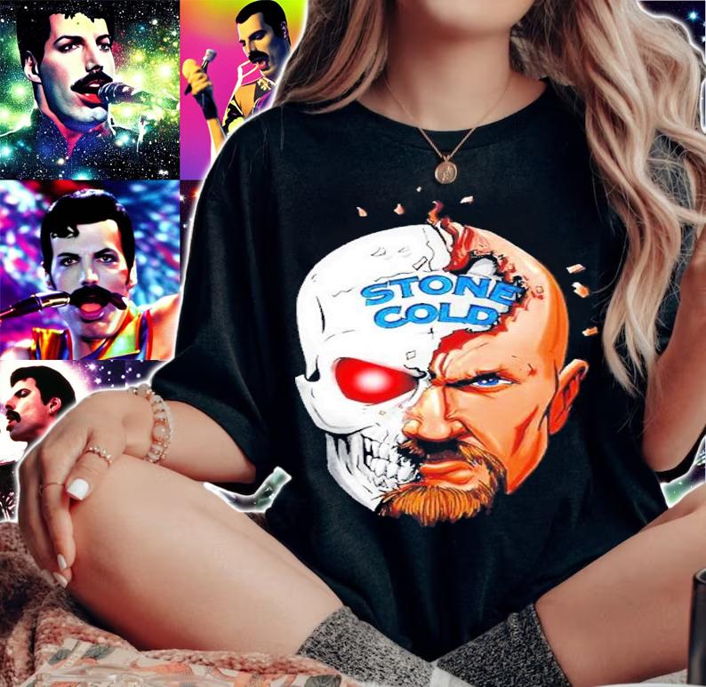 Stone Cold Steve Austin Half Skull shirt t-shirt woman shirt