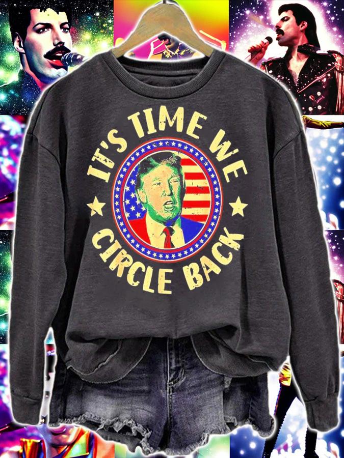 Time We Circle Back Trump 2024 American US Flag Trump Shirt t-shirt