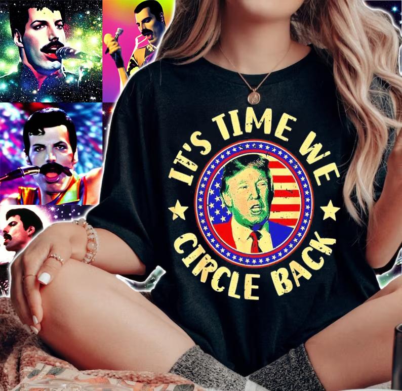 Time We Circle Back Trump 2024 American US Flag Trump Shirt t-shirt