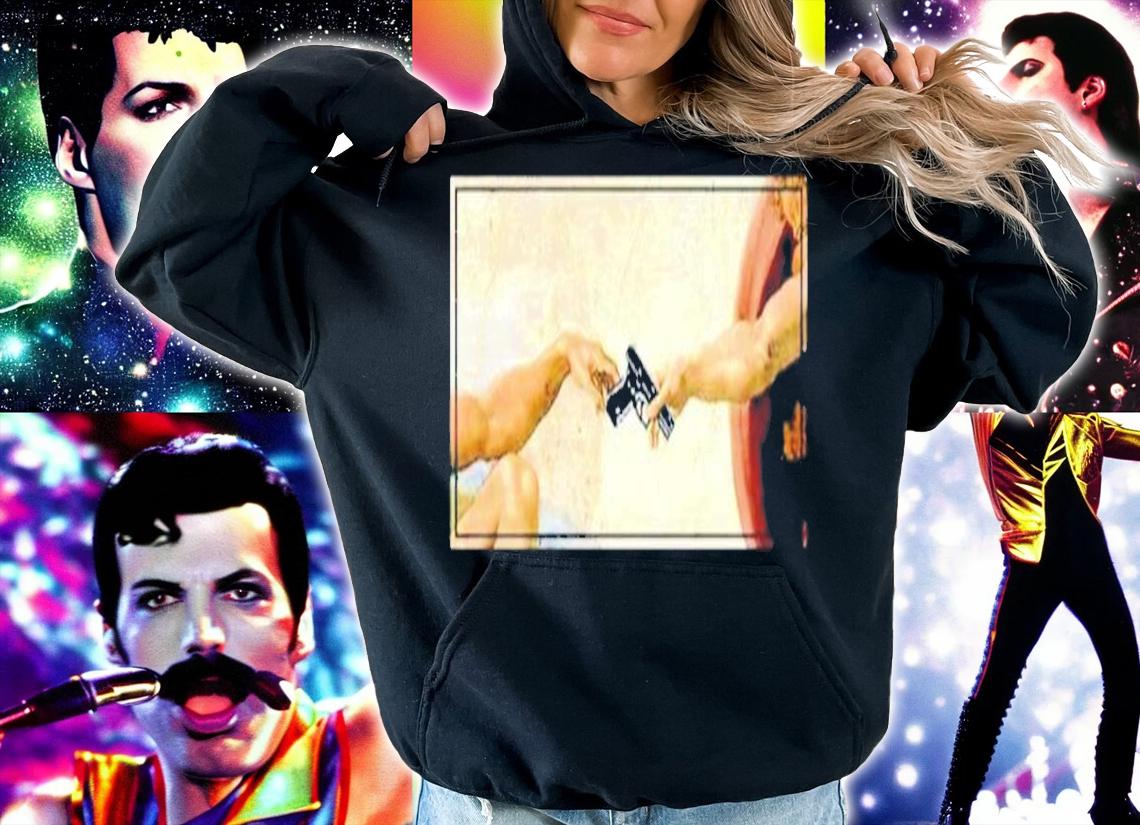 God Giving Adam A Glock Shirt t-shirt