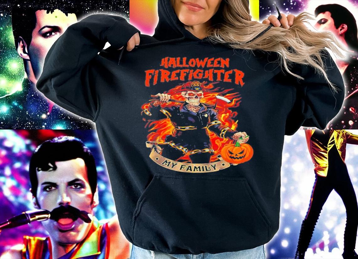 Halloween Skeleton Firefighter My Family T-Shirt t-shirt