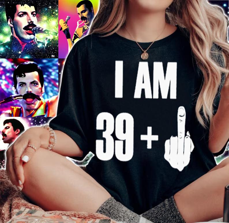 I Am 39 + Middle Finger Shirt t-shirt woman shirt