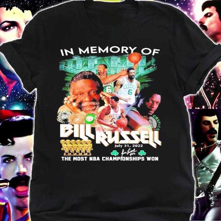 In Memory Of Bill Russell 1934-2022 The Most NBA Championships Won T-Shirt t-shirt