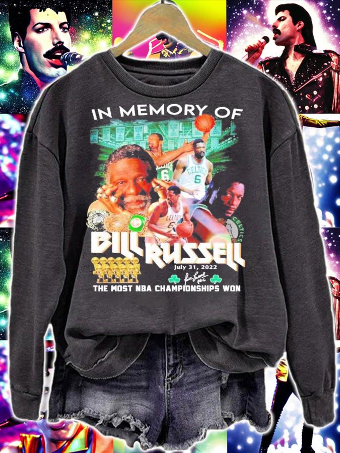 In Memory Of Bill Russell 1934-2022 The Most NBA Championships Won T-Shirt t-shirt