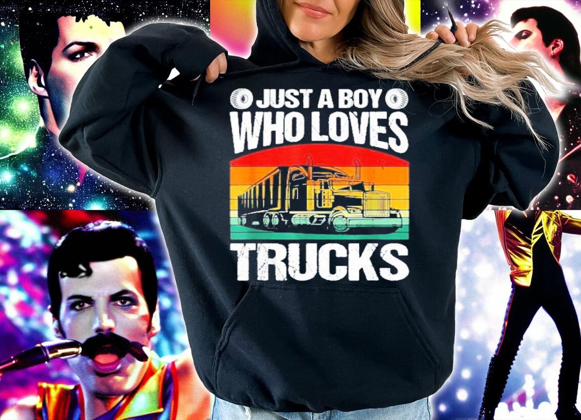 Just a Boy Who Loves Trucks Retro Vintage Shirt t-shirt
