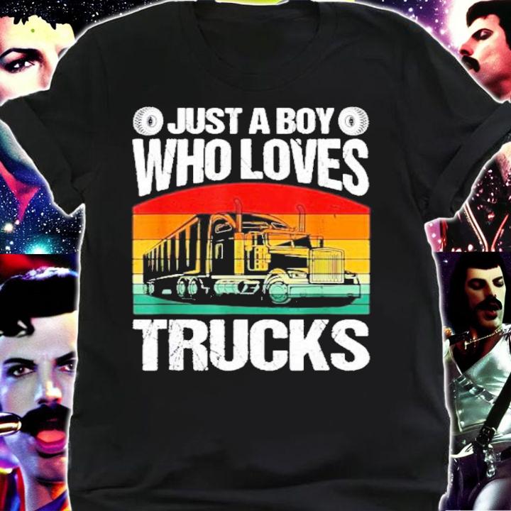Just a Boy Who Loves Trucks Retro Vintage Shirt t-shirt