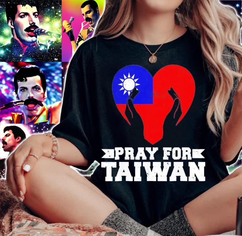 Pray For Taiwan Supporter Taiwanese Flag Heart T-Shirt t-shirt woman shirt