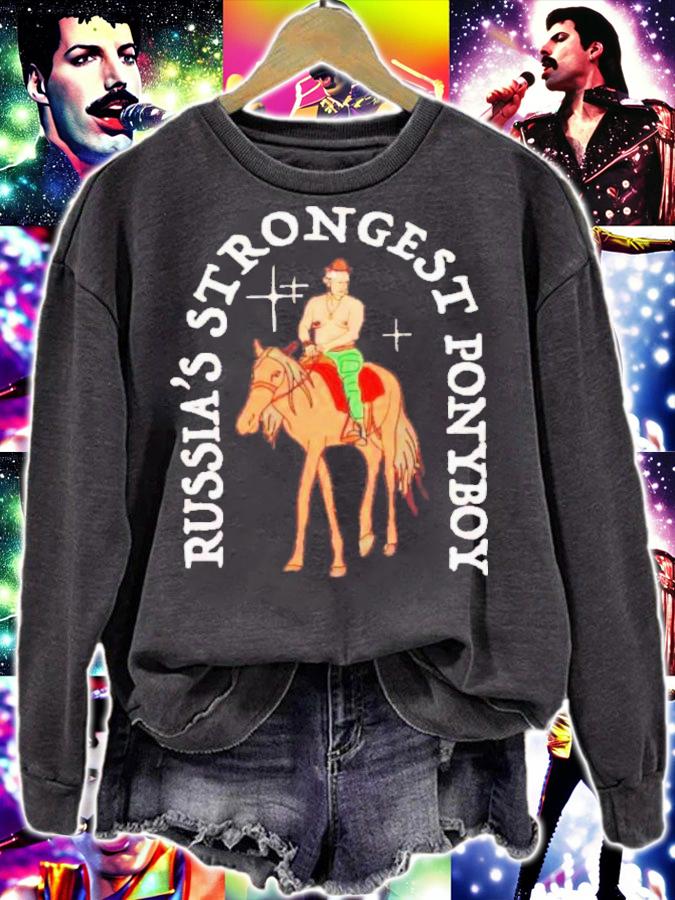 Putin Riding Horse Russias Strongest Ponyboy Club T-Shirt t-shirt sweatshirt