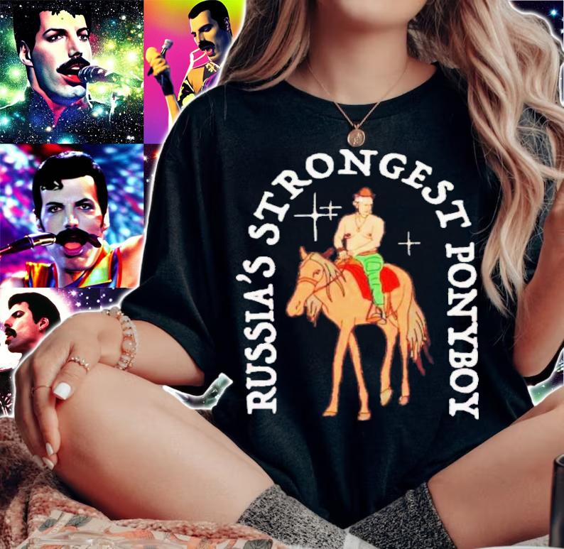 Putin Riding Horse Russias Strongest Ponyboy Club T-Shirt t-shirt woman shirt
