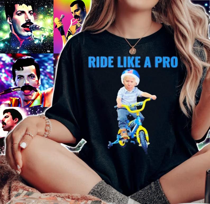 Ride Like A Pro Baby Joe Biden Bike Fall Meme Shirt t-shirt woman shirt