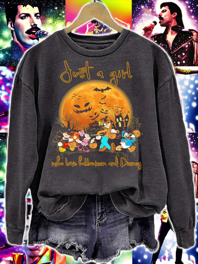 Just A Girl Who Love Halloween And Disney Characters t-shirt