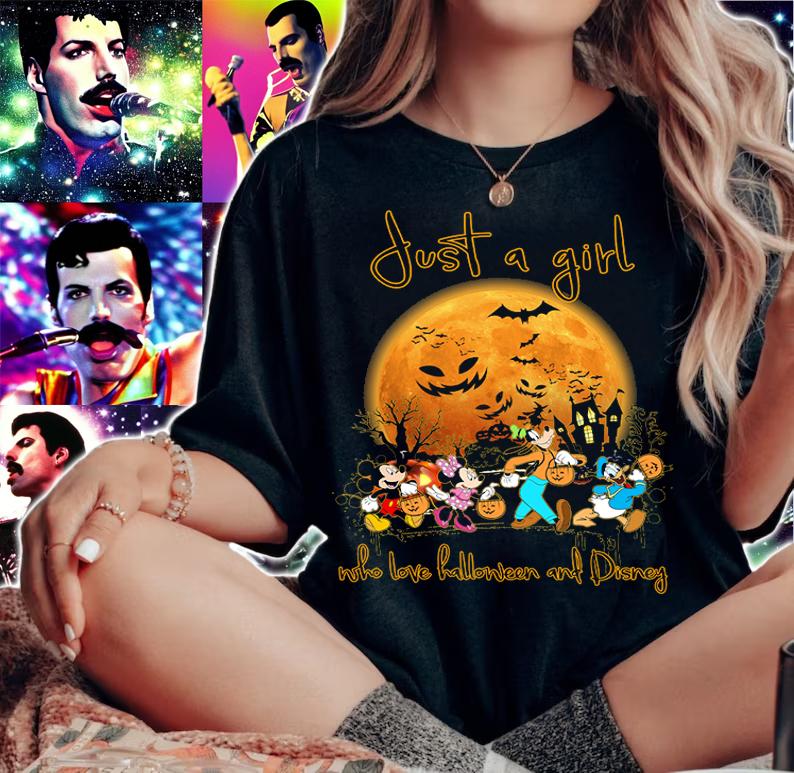 Just A Girl Who Love Halloween And Disney Characters t-shirt