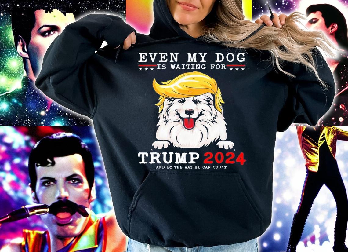 Samoyed Dog Even My Dog Is Waiting For Trump 2024 T-Shirt t-shirt hoodie
