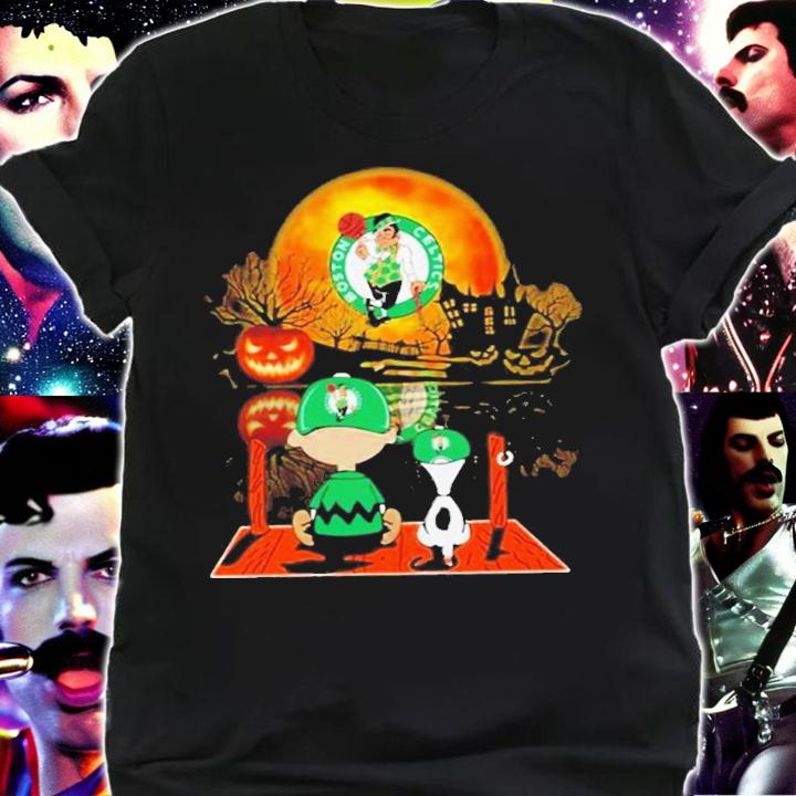 Snoopy And Charlie Brown Watching Boston Celtics Halloween Shirt t-shirt shirt