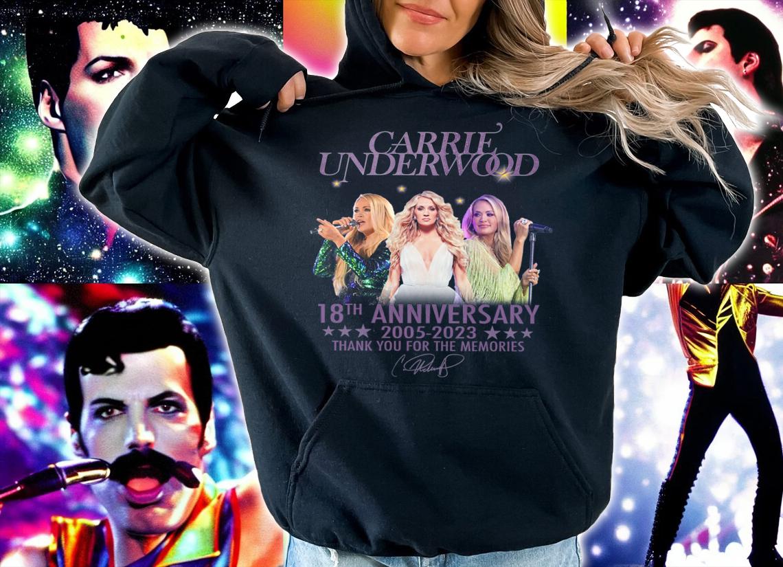 Carrie Underwood 18th Anniversary 2005-2023 Thank You For The Memories Signature t-shirt hoodie