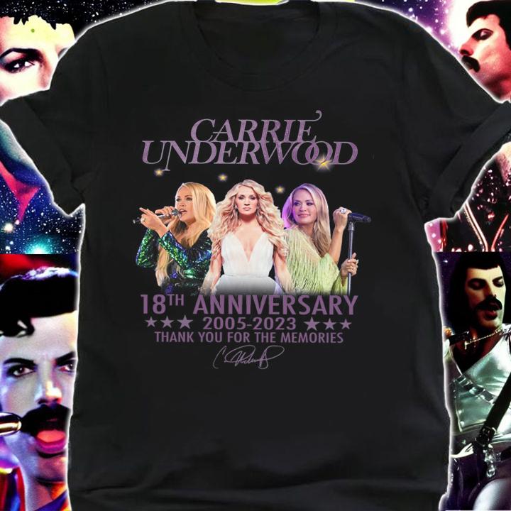 Carrie Underwood 18th Anniversary 2005-2023 Thank You For The Memories Signature t-shirt shirt