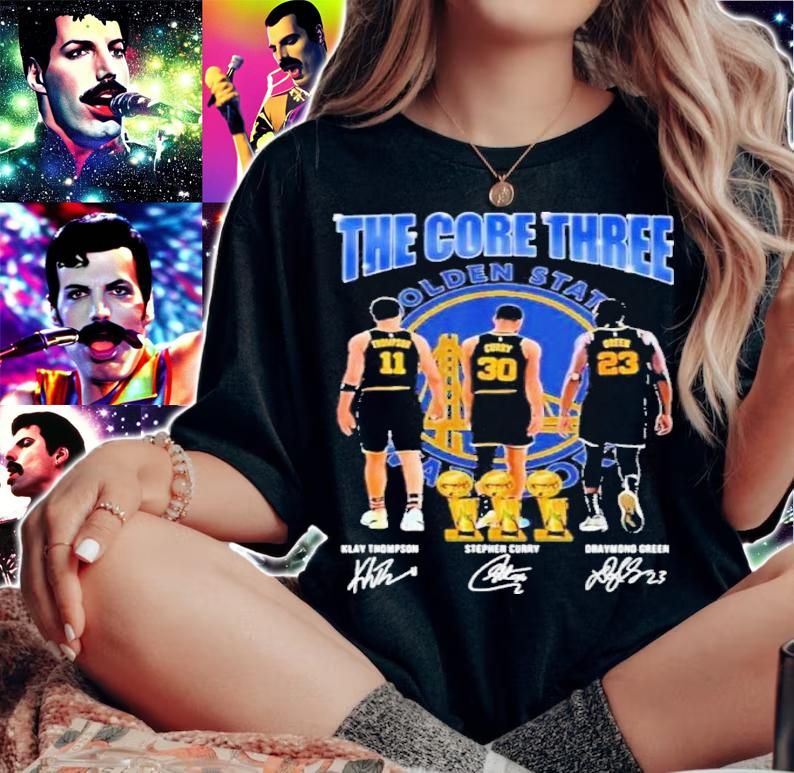 The Core Three Klay Thompson Stephen Curry And Draymond Green 2022 Nba Finals Champions Signatures Shirt t-shirt