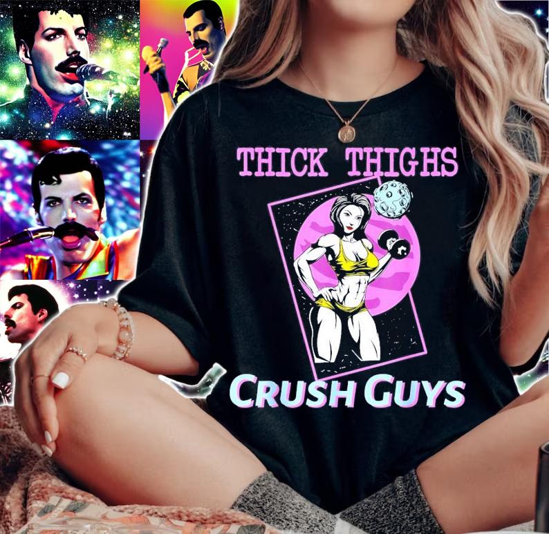 Thick Thighs Crush Guys Weightlifting Bodybuilding Gym T-Shirt t-shirt