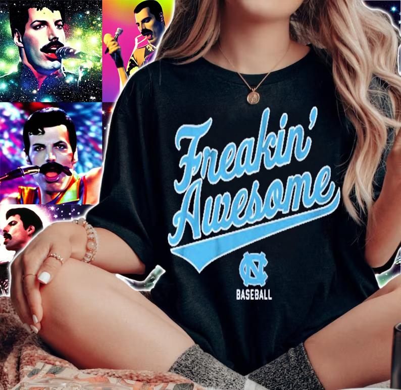 UNC North Carolina Baseball Freakin' Awesome T-Shirt t-shirt woman shirt