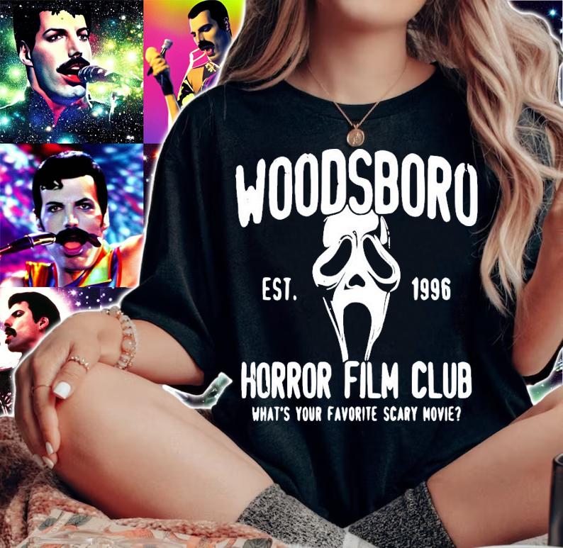 Woodsboro Horror Club Halloween T-Shirt t-shirt woman shirt
