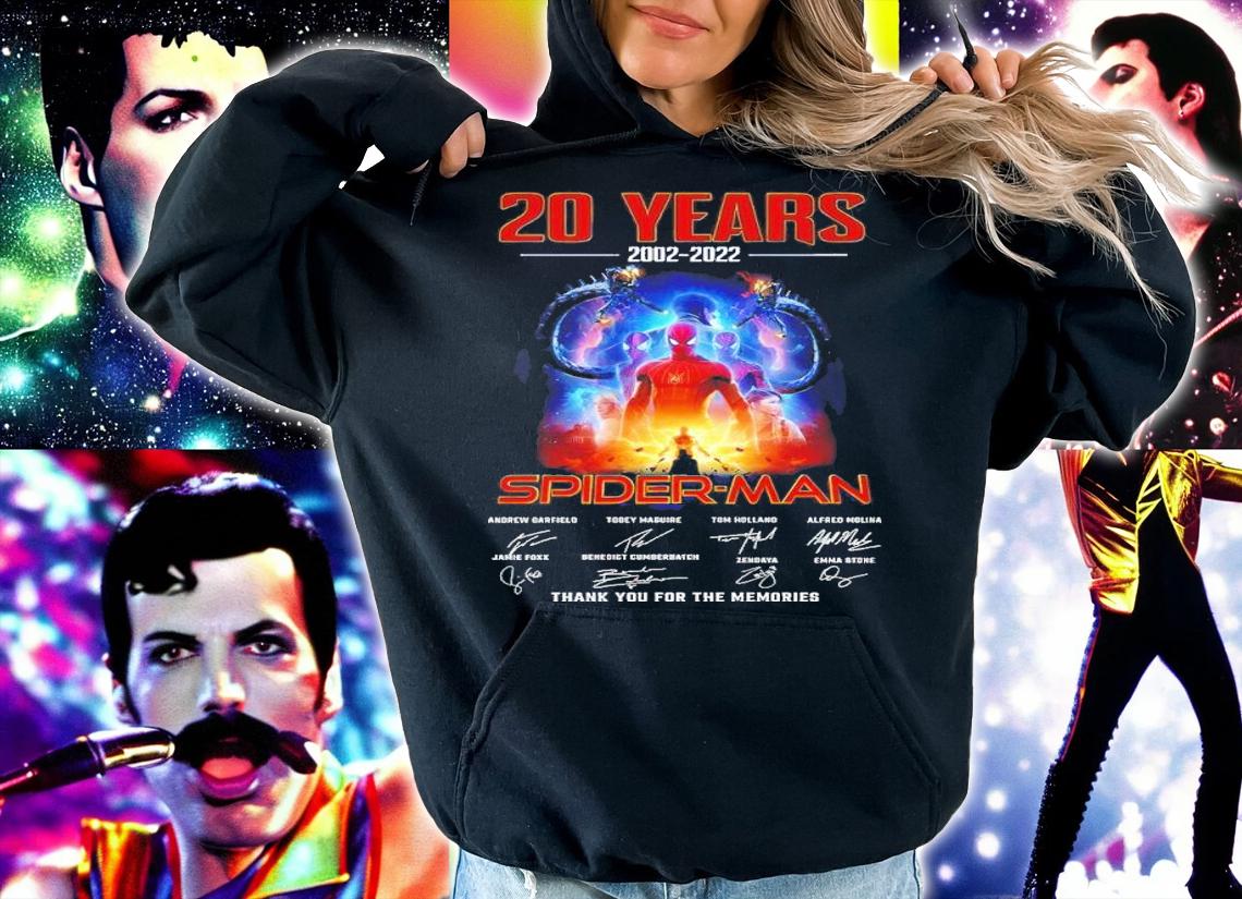 20 Years 2002-2022 Spider-man Signatures Thank You For The Memories Shirt t-shirt