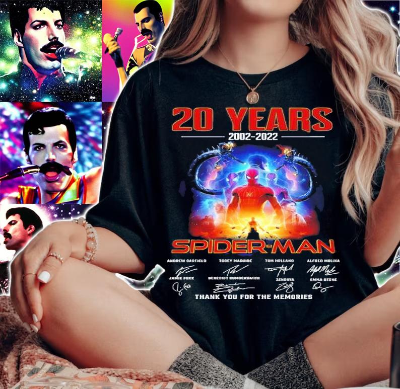 20 Years 2002-2022 Spider-man Signatures Thank You For The Memories Shirt t-shirt