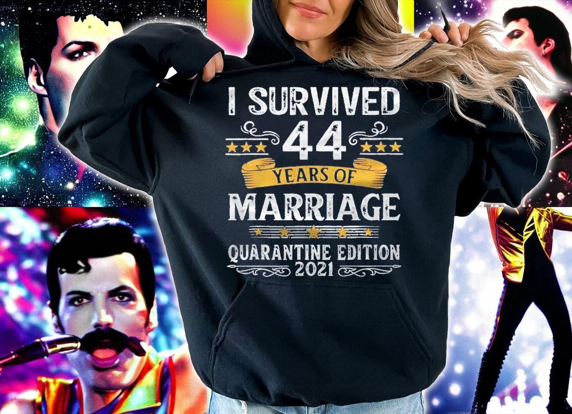 44Th Wedding Anniversary Quarantine Gift 44 Years Couples shirt t-shirt