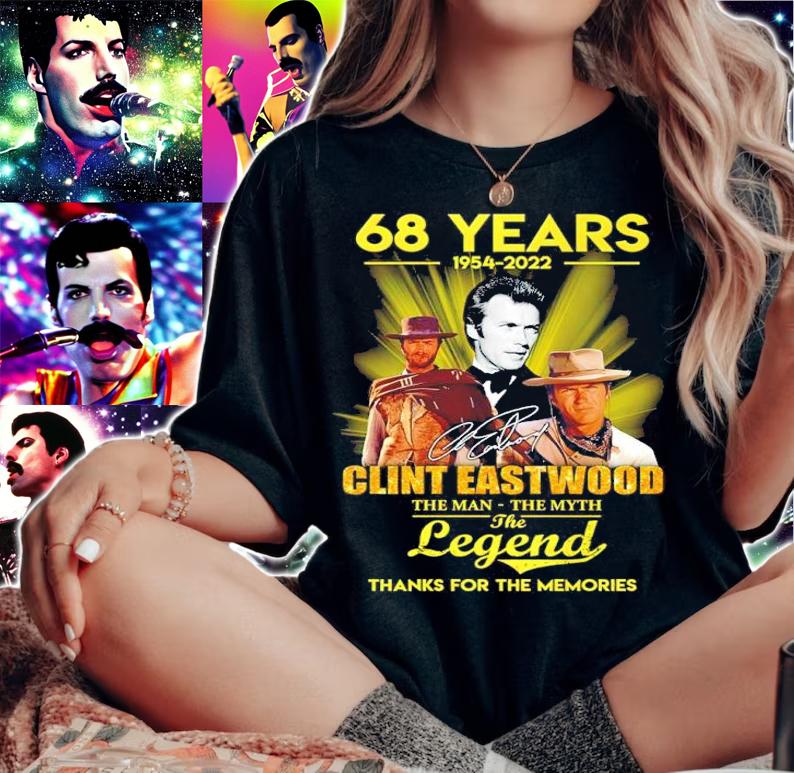 68 Years 1954-2022 Clint Eastwood The Man The Myth The Legend Signatures Thank You For The Memories Shirt t-shirt woman shirt