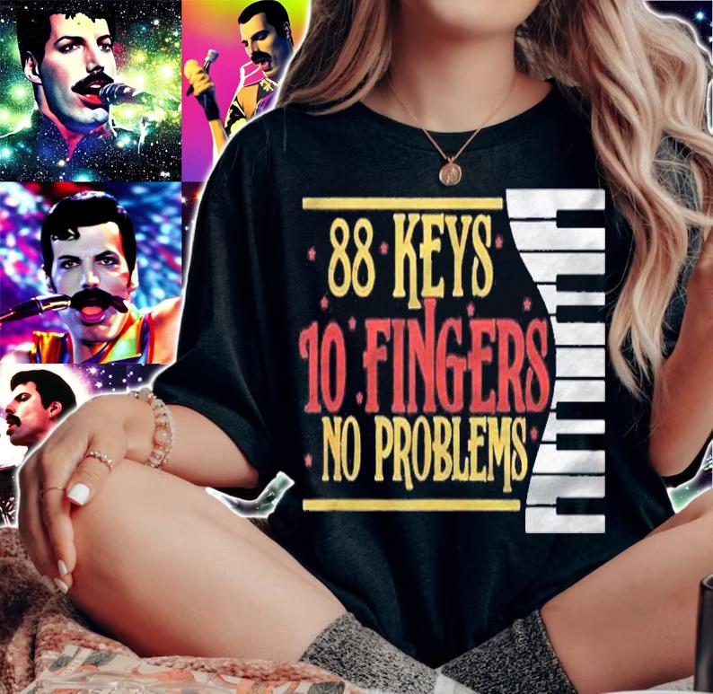 88 Keys 10 Fingers No Problems Piano Player Pianist Keyboard Shirt t-shirt woman shirt