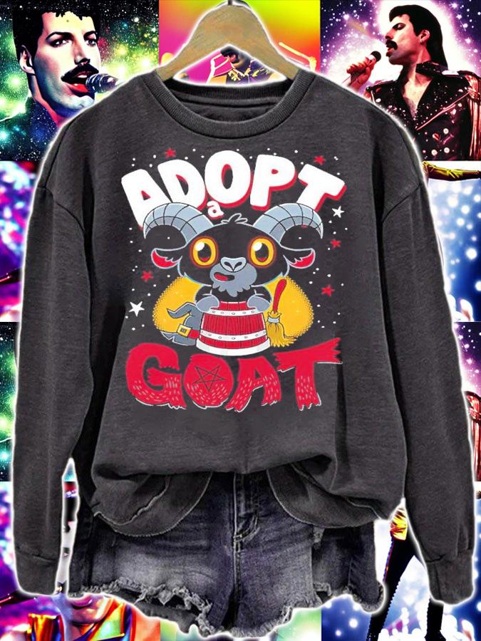 Adopt A Goat Creepy Cute Cartoon Black Phillip Kawaii Witch Shirt t-shirt sweatshirt