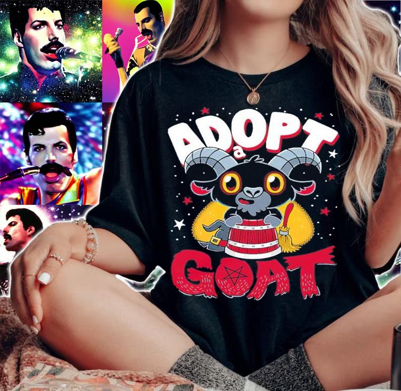 Adopt A Goat Creepy Cute Cartoon Black Phillip Kawaii Witch Shirt t-shirt woman shirt