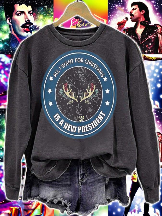 All I Want For Christmas Is A New President Reindeer Horns T-Shirt t-shirt