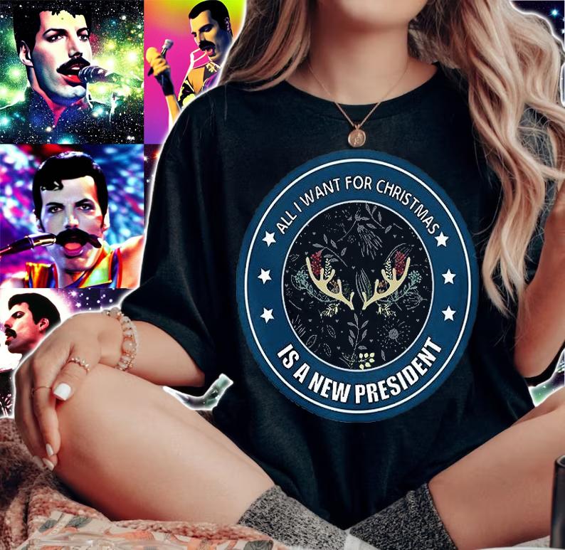 All I Want For Christmas Is A New President Reindeer Horns T-Shirt t-shirt